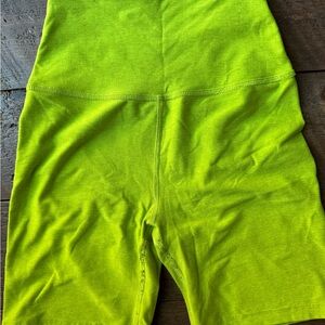 Beyond Yoga Neon Lime High-Rise Bike Shorts